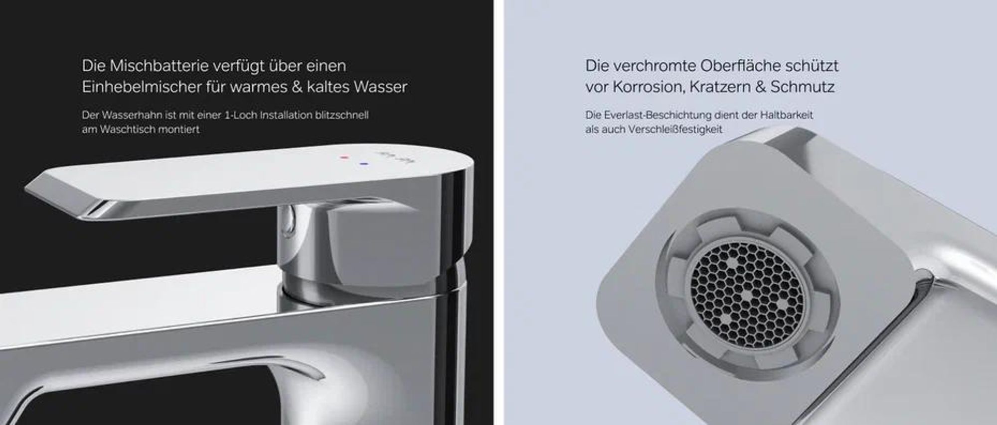 AM.PM Wasserhahn Bad Chrom Waschtischarmatur Bad Armatur Mischbatterie Waschbeckenarmatur Einhebelmischer Badezimmer