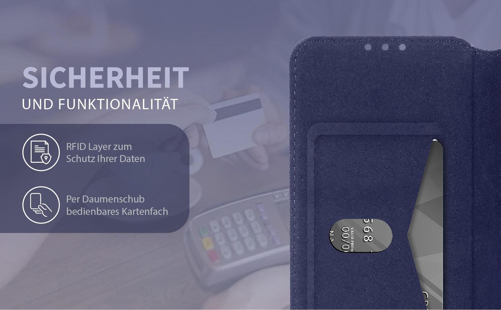 Ledercase für das Samsung Galaxy S25 FE mit RFID Schutz und Kartenfach