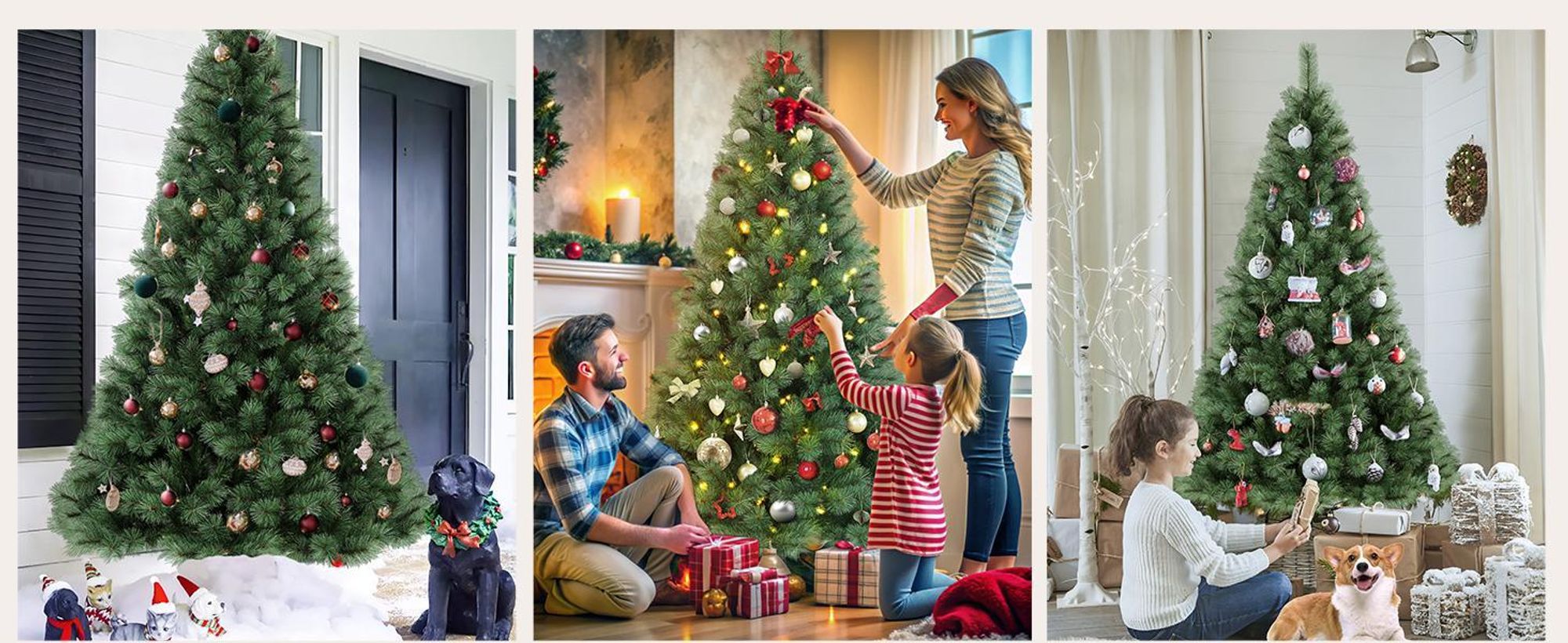 Salcar 210 cm Künstlicher Weihnachtsbaum Tannenbaum Künstlich Kiefernbaum Kiefer Christbaum