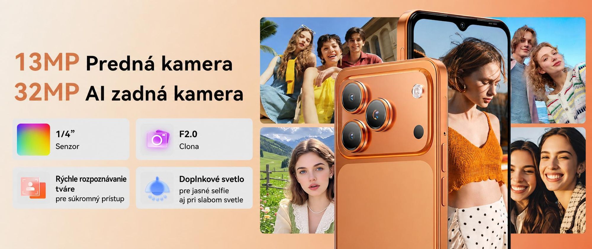 2026 Blackview WAVE 7C – mobilný telefón bez zmluvy, 6,56", Android 16, 16 GB + 64 GB/2 TB TF, Face ID, 5000 mAh, 32 MP, Dual-SIM, Wi-Fi 5, IP54