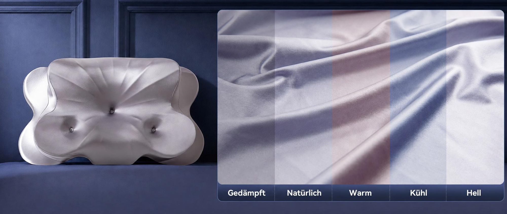 Nackenstützkissen Ergonomisches Memory Foam Kissen Schlafkissen,Waschbarer Kühlendes Eisseidengewebe Bezug, 13,4/8,3 cm, und CertiPUR-US