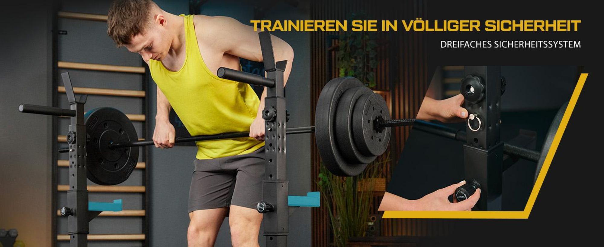 TREX SPORT Hantelständer Squat Rack TX-100S | Langhantelständer mit 12-facher Höhen- & Breitenverstellung | Kniebeugenständer Hantelablage bis 250 kg