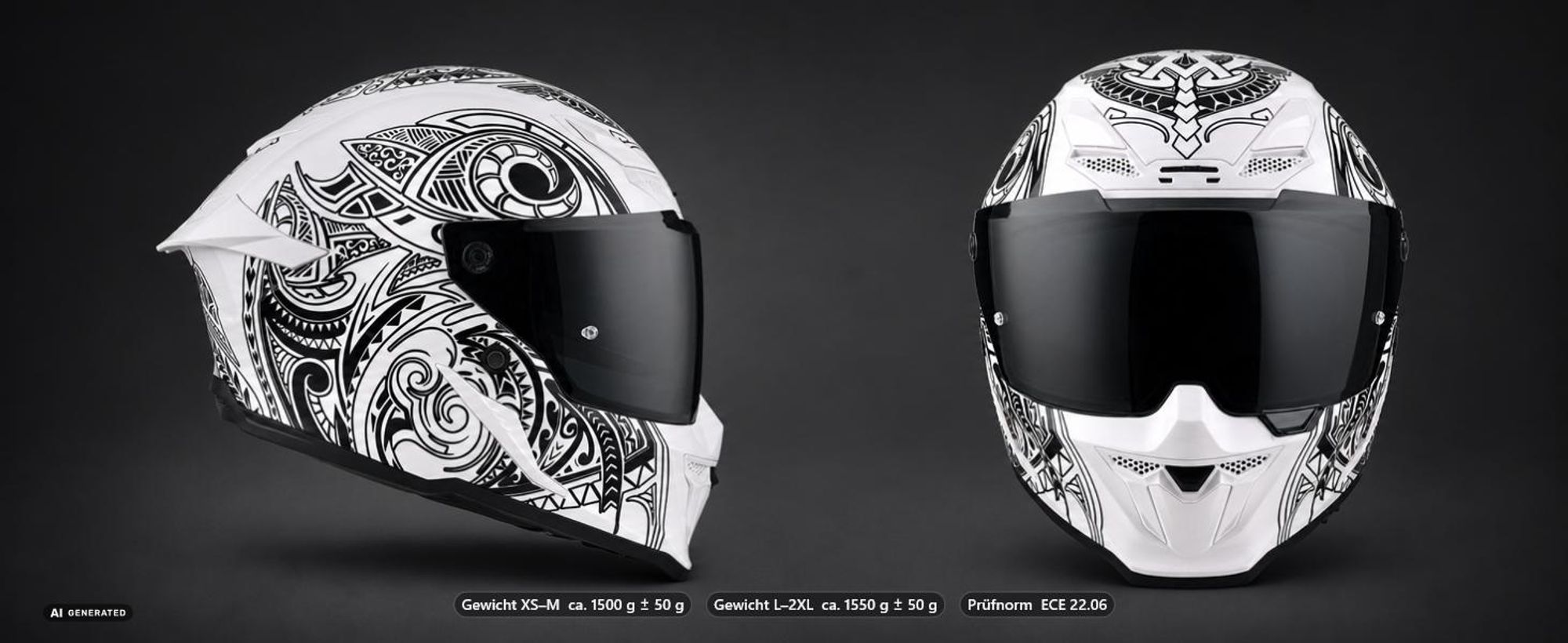 Bogotto Motorradhelm Blade Maori L mit Sonnenvisier und Pinlock-Vorbereitung