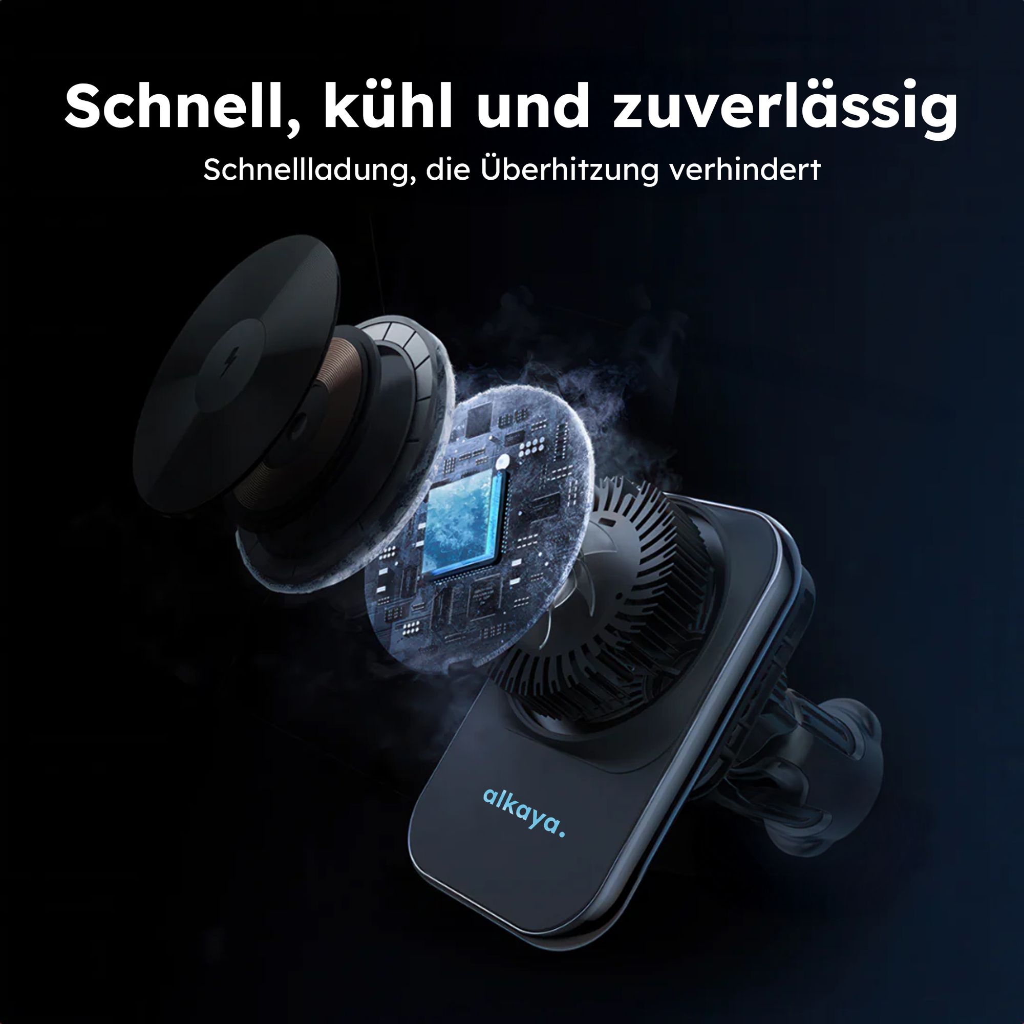 alkaya Breeze MagSafe Wireless KFZ Ladegerät schwarz (CR-50010)