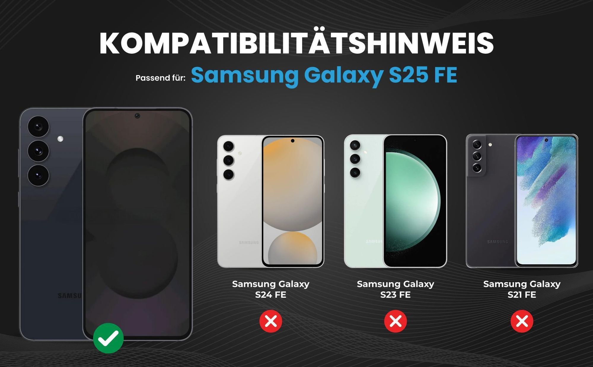 Kompatibilitätshinweise Hülle für Samsung Galaxy S25 FE