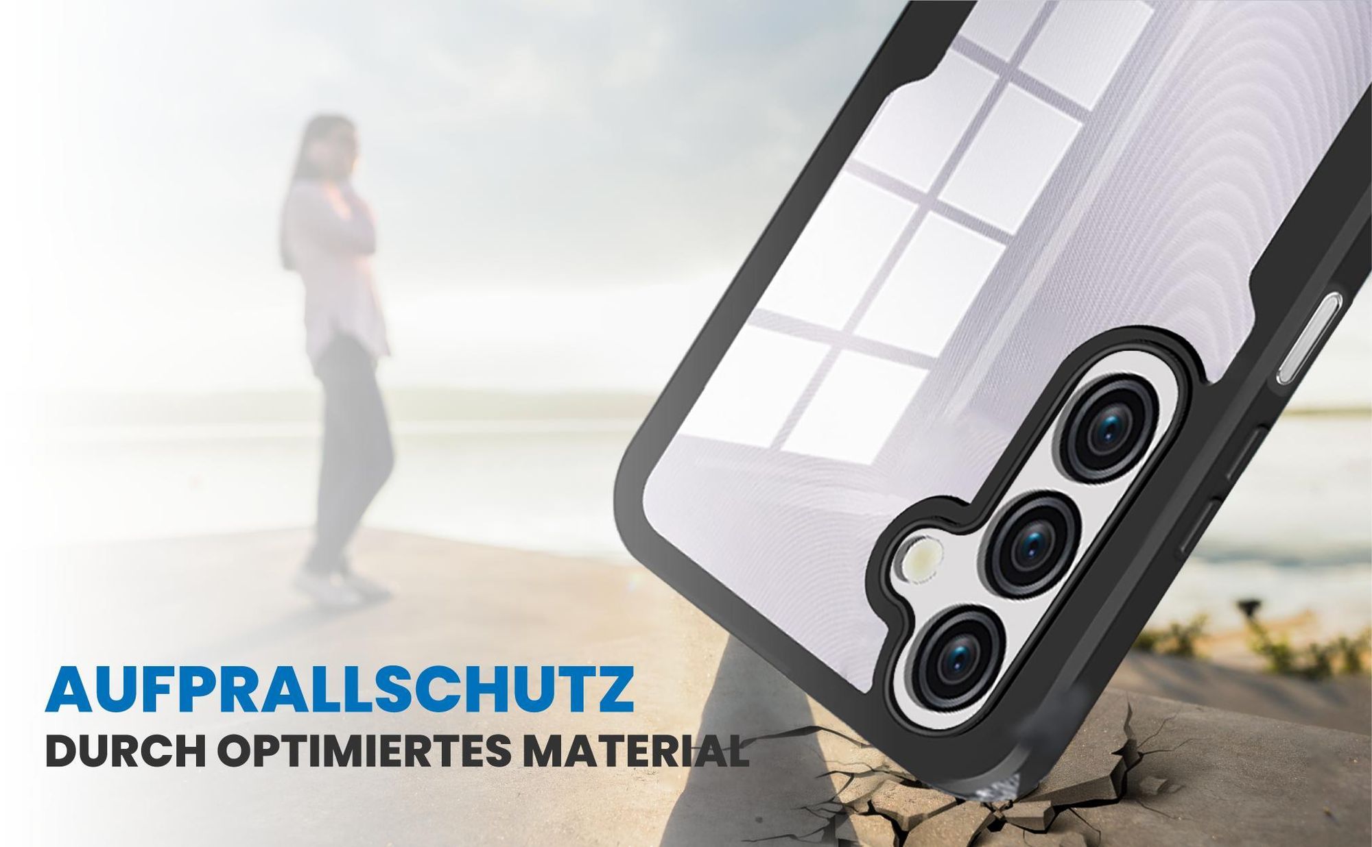 Schwarzes Front Back Cover für Samsung Galaxy A26 5G mit Aufprallschutz