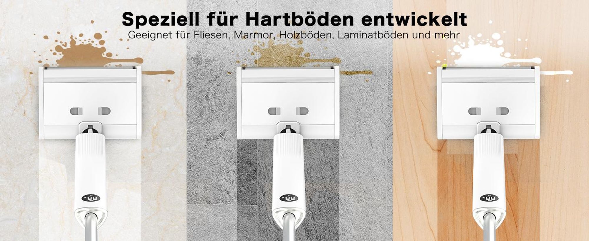 AIRROBO FC10 Elektrischer Wischmopp, Kabelloser Elektro-Mopp Selbstreinigender, 540ml Wassertank, 45 Minuten, für Hartböden, Tierhaare