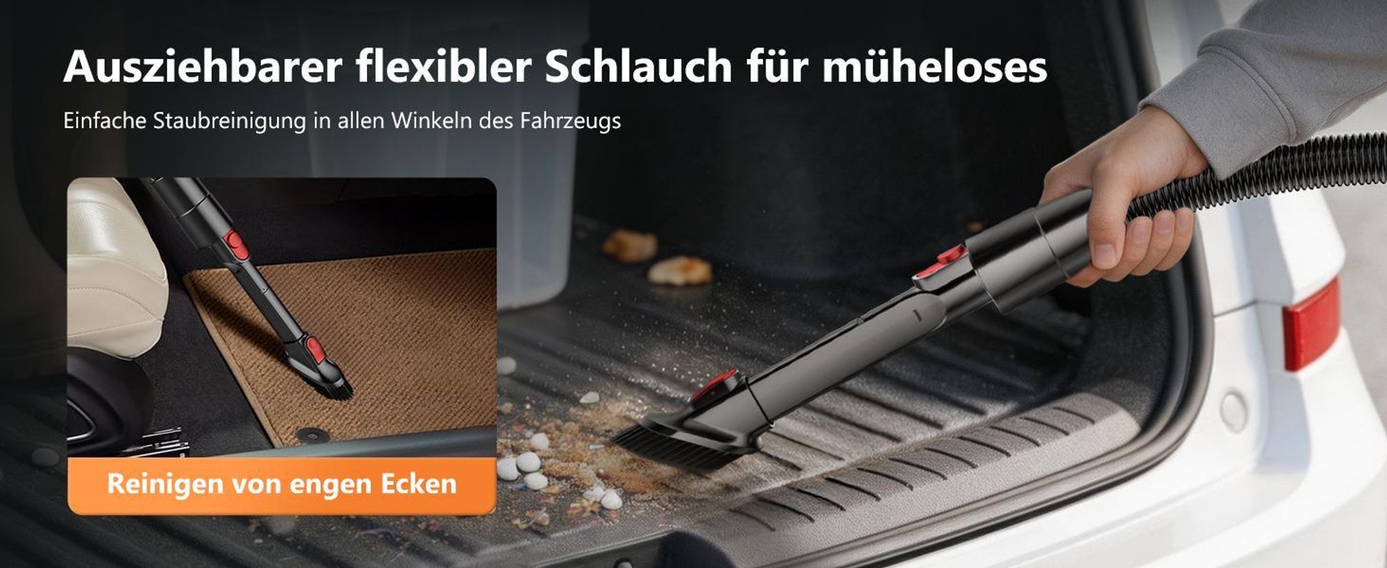 Hiazurm Akku Staubsauger, 85000Pa Staubsauger kabellos mit Touchscreen, HEPAx4, 80Min, Schlauchbürste, Staubsauger, 2L, Anti-Tangle-Staubsauger