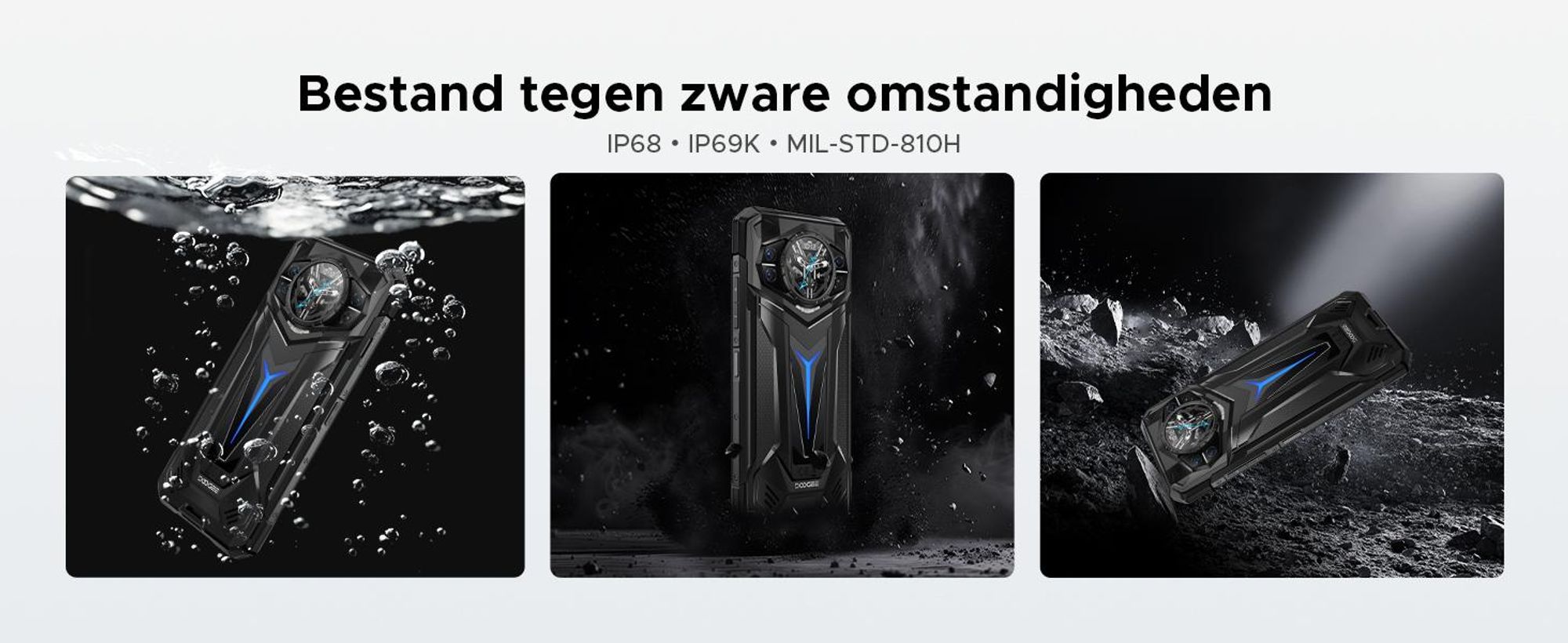 DOOGEE S200 Ultra robuuste smartphone, 5G, IP68/IP69K, 6,72" 120Hz, 1,32" AMOLED-scherm, 11000mAh batterij, 66W opladen, 48GB+1TB opslag, 100MP camera