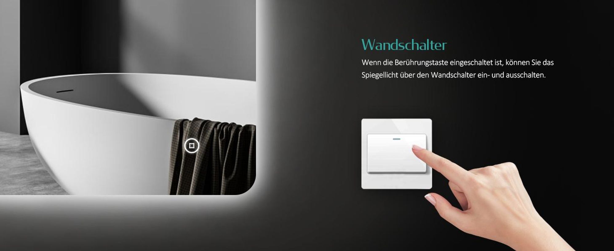 EMKE LED Badspiegel 70x50cm mit Beleuchtung 3 Lichtfarbe kaltweiß Neutral Warmweiß Beschlagfrei Lichtspiegel Badezimmerspiegel mit Touchschalter