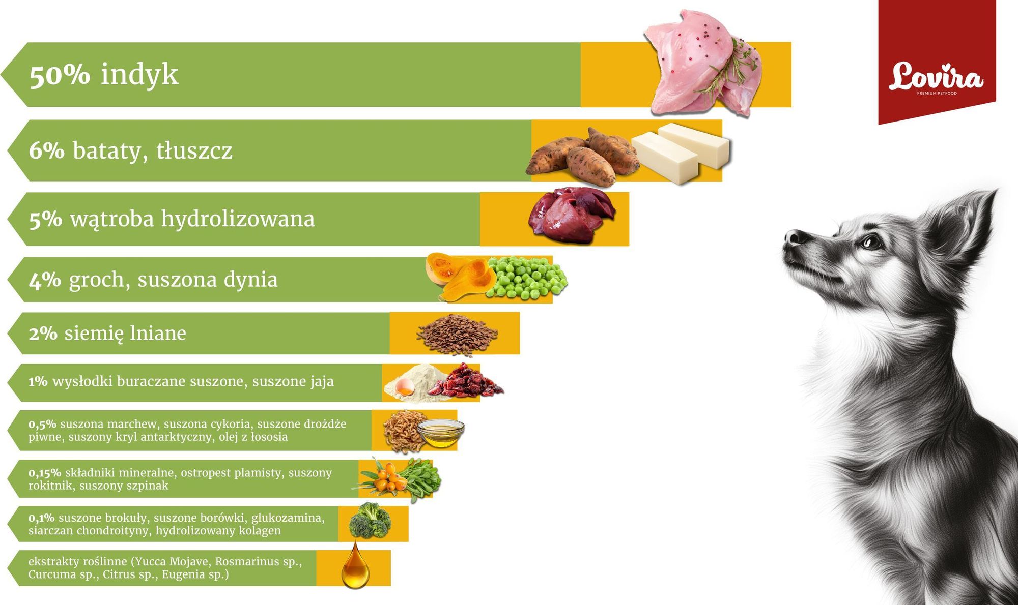 Pełnoporcjowa Karma Sucha Dla Psów Dorosłych LOVIRA Indyk Z Dynią 3kg