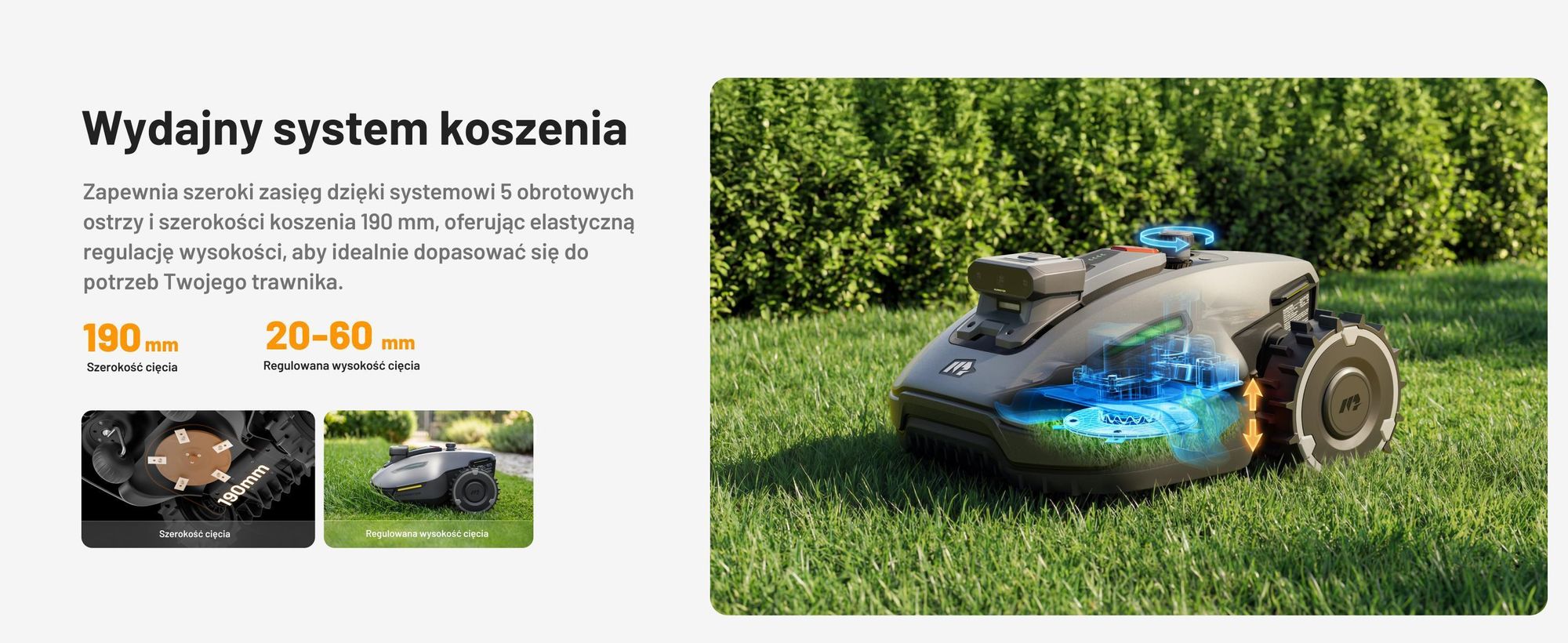 Robotická kosačka Mammotion YUKA Mini 2 800 s garážou a umývacím stojanom, do 800 m², DropMow, auto mapovanie, kosenie okrajov, 4G-Modul, APP