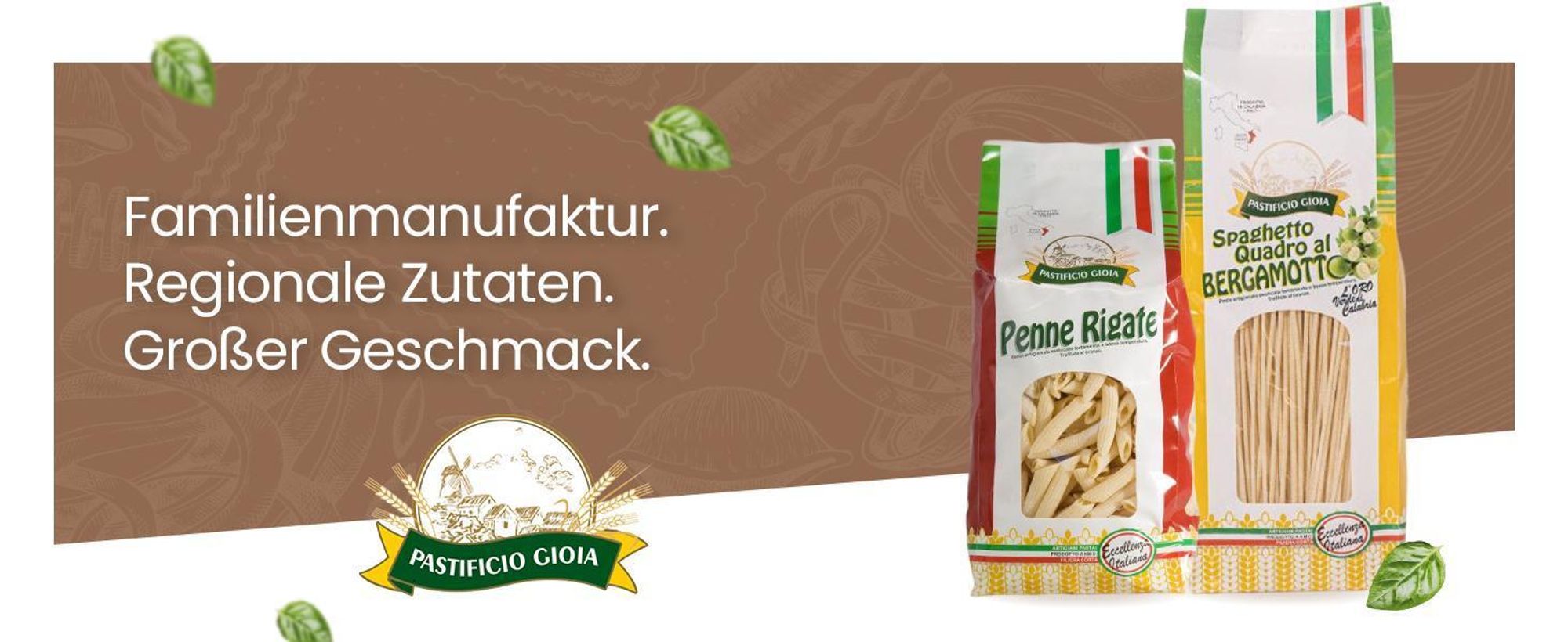 Pastificio Gioia, Nudeln Handgemachte Pasta Hartweizengrieß, Italienische Spezialitäten Lebensmittel Feinkost Delicatessen - Kalabrische Spezialität - Fileja tricolore - 500g