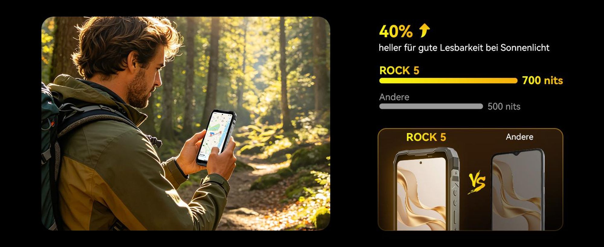 Blackview ROCK 5 Outdoor Smartphone Ohne Vertrag, 48+256GB, Android 16, 20000mAh, 33W, 120Hz, 2.4K, NFC, 108MP+50MP+20MP, 348LM, IP69K&IP68