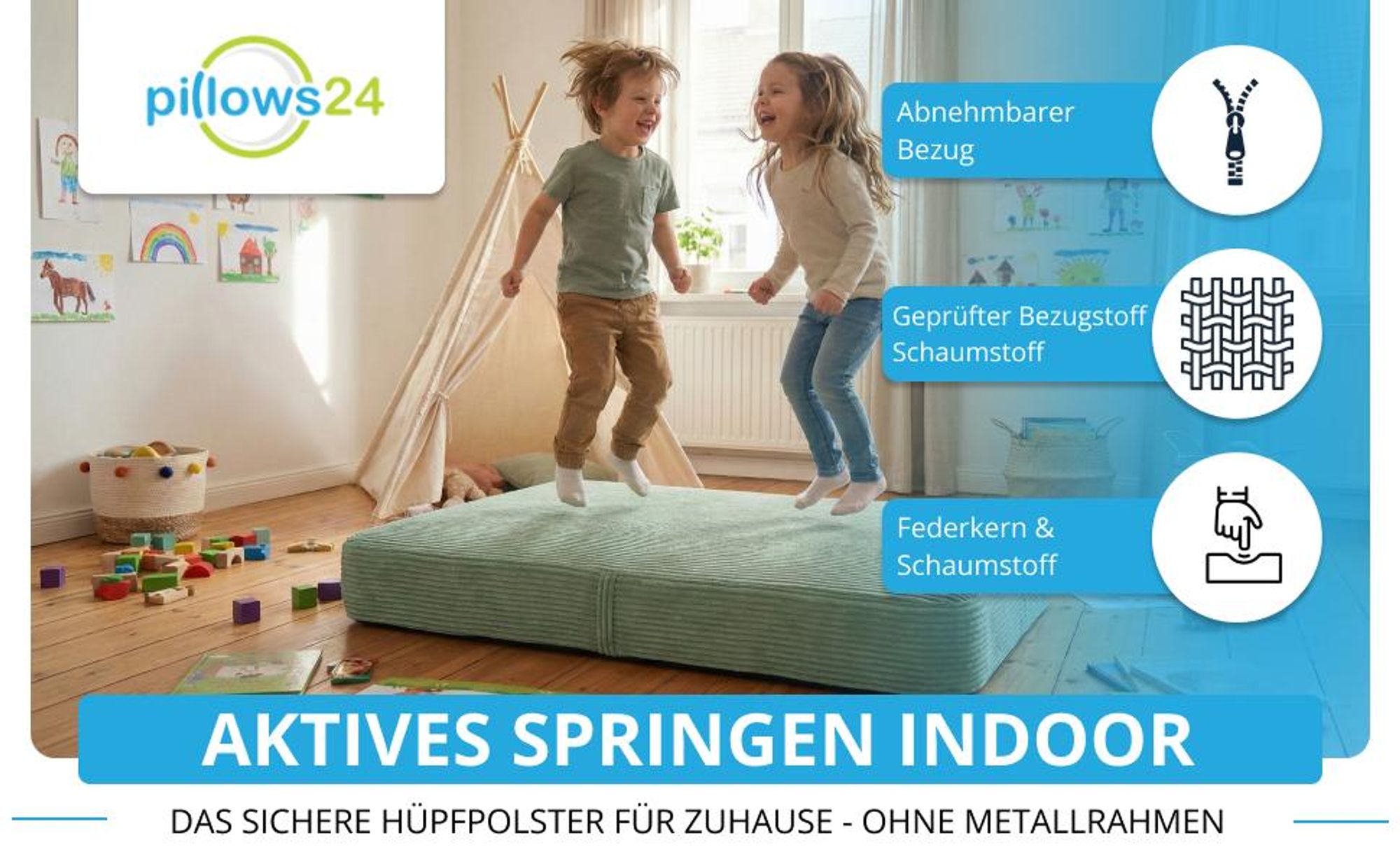 sprungkissen springkissen springmatratze spielpolster kinder indoor trampolin hüpfpolster