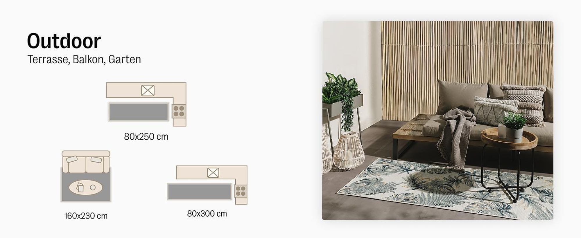 benuta In- & Outdoor Teppich Flora Creme 120x170 cm Teppich Wohnzimmer Outdoorteppich Rechteckig Muster Kurzflor