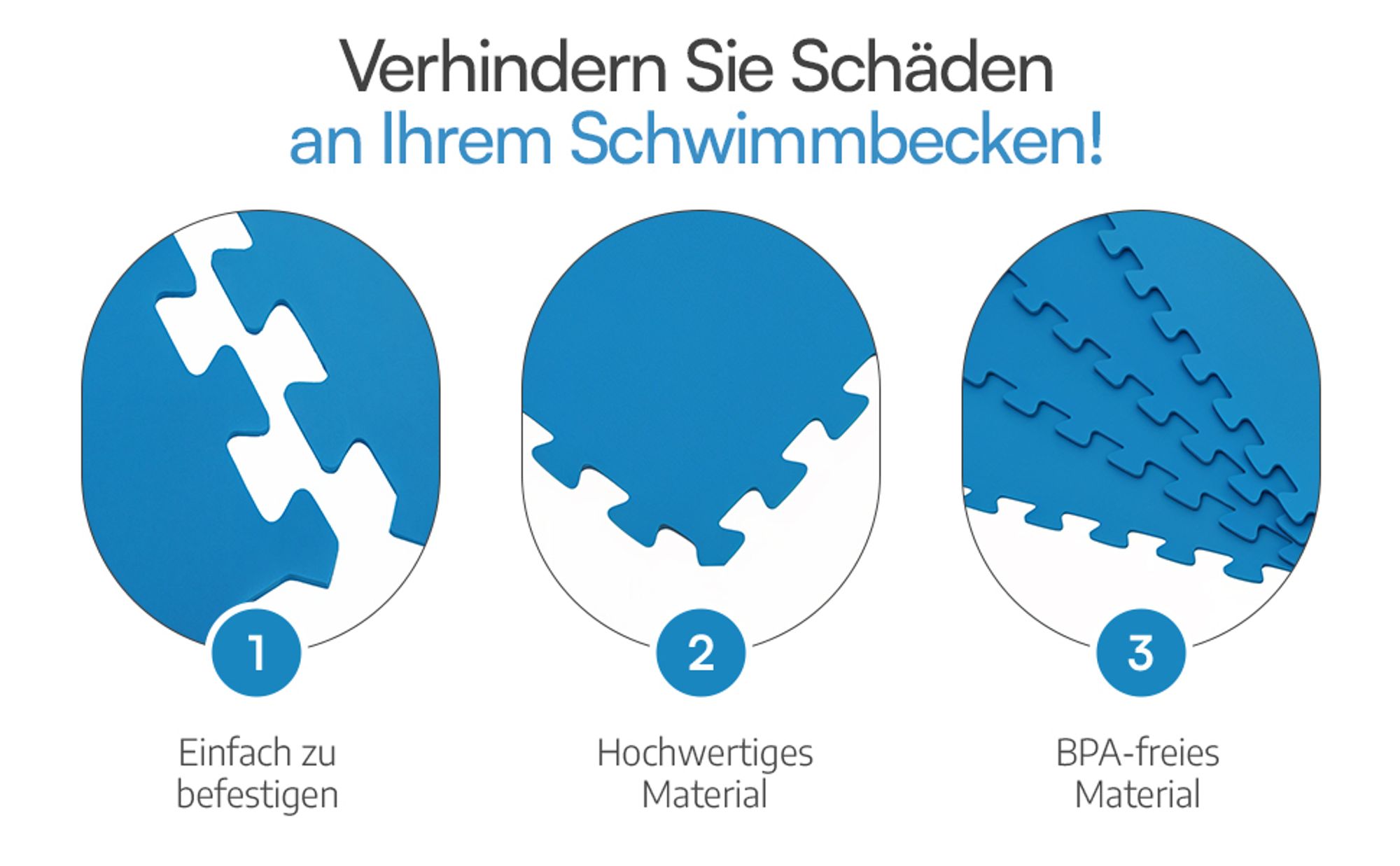 Meisterhome® Pool Matten 9 Stück à 50x50cm 2.25 m² Poolmatten Unterlegmatte Bodenschutzmatte für Pool und Planschbecken