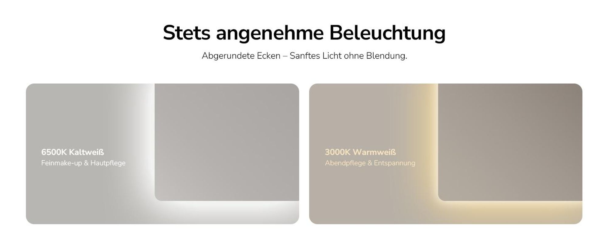 EMKE Badspiegel mit Beleuchtung LED Wandspiegel mit Beschlagfrei, 2 Farben des Lichts, Druckknopfschalter, 45x60cm