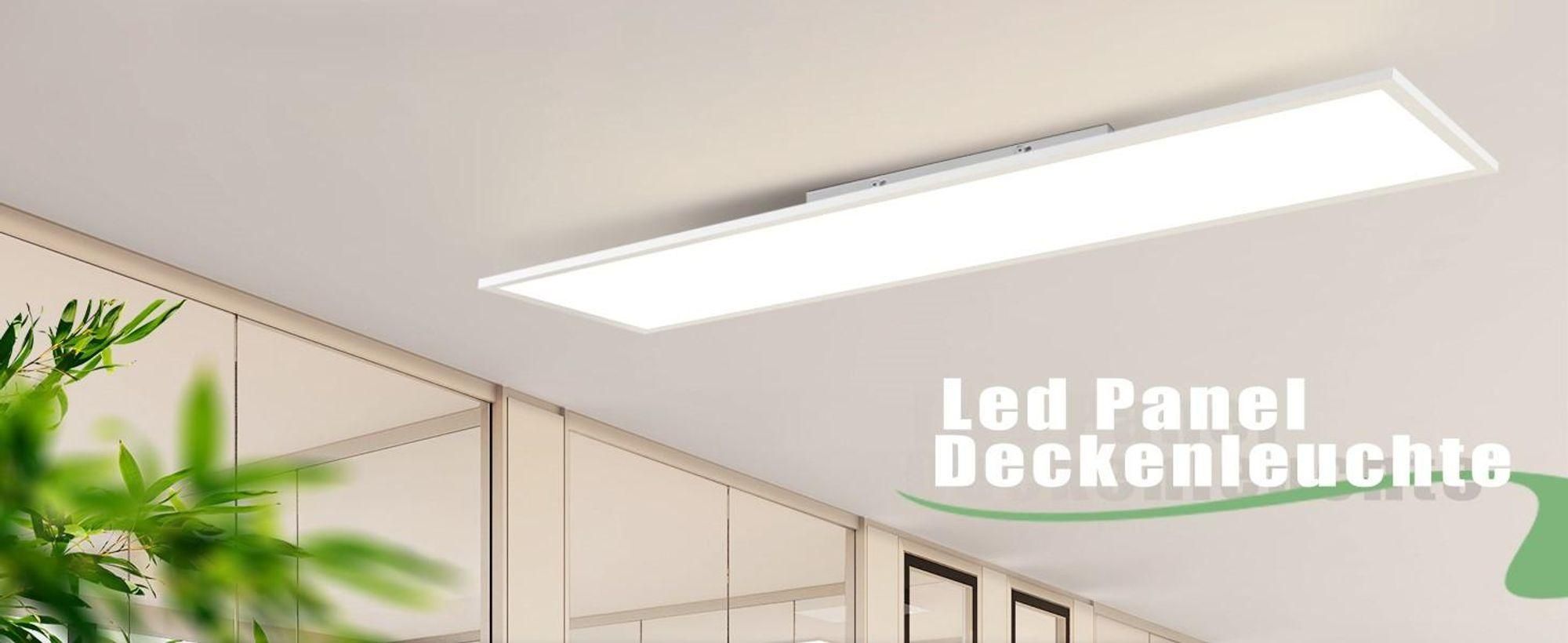 ZMH LED stropní panelové svítidlo, stmívatelné, 120 x 30 cm, s dálkovým ovládáním, 40 W, stropní svítidlo, lampa do ložnice, bílá, kancelářské svítidlo do kanceláře, kuchyně a chodby