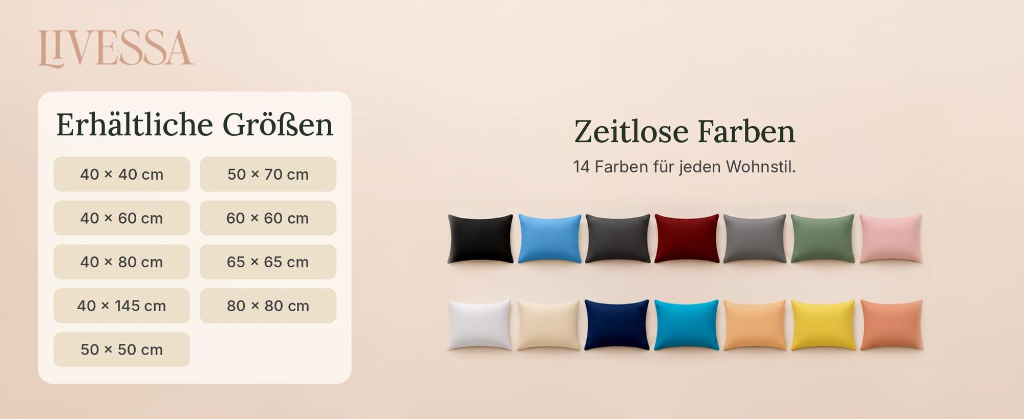 Livessa Jersey Kissenbezug 2er Set 65x65 cm 100% Baumwolle Kirschrot