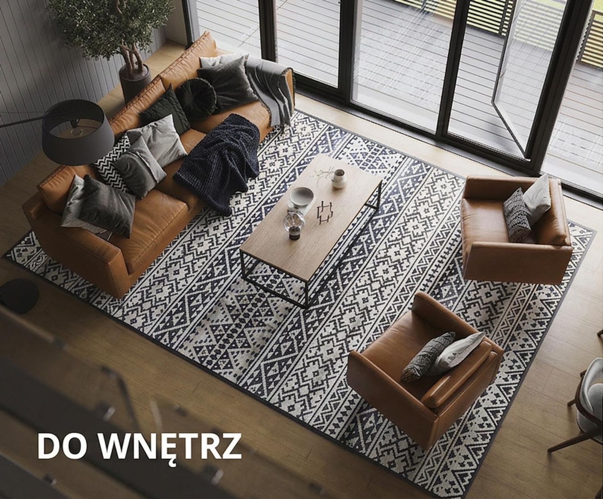 Wzór geometryczny w nowoczesnym wnętrzu.