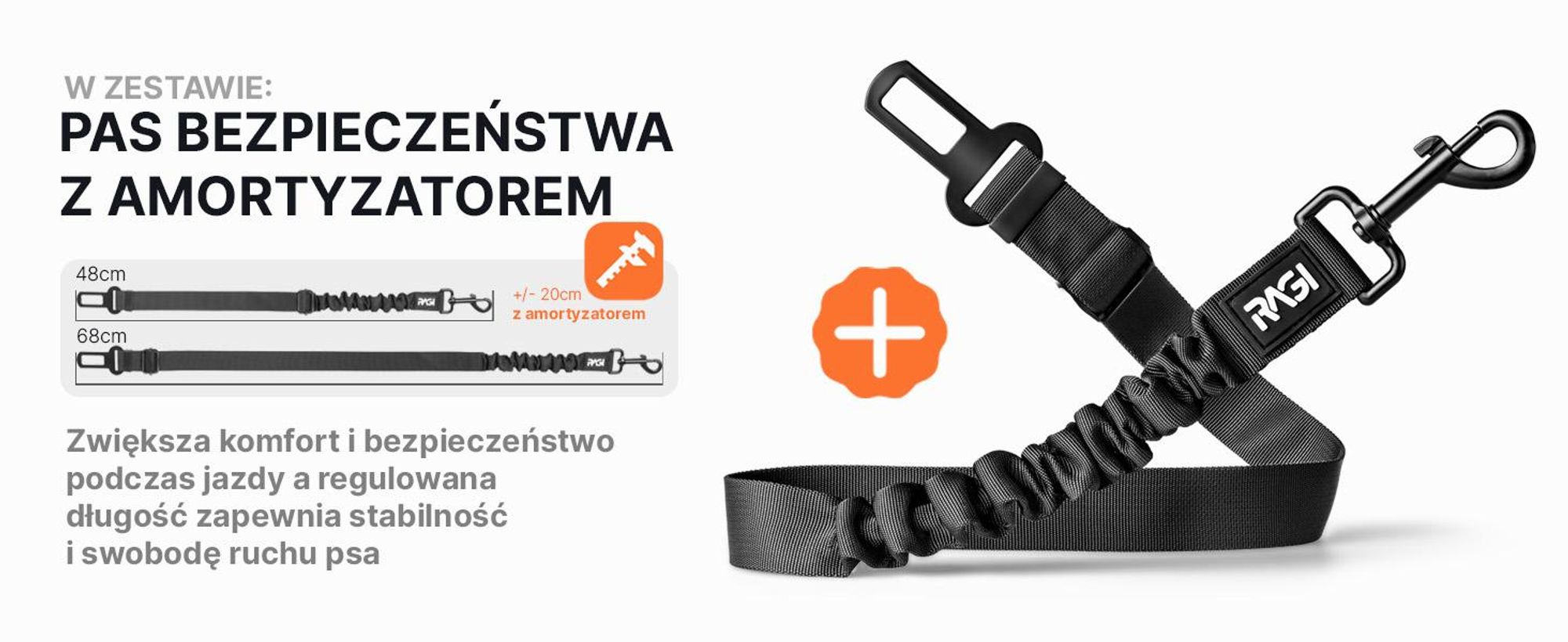 RAGI mata samochodowa dla psa z usztywnieniem 127×62 cm – pokrowiec na tylne siedzenie lub do bagażnika, z pasem, siatką, kieszeniami i zamkami