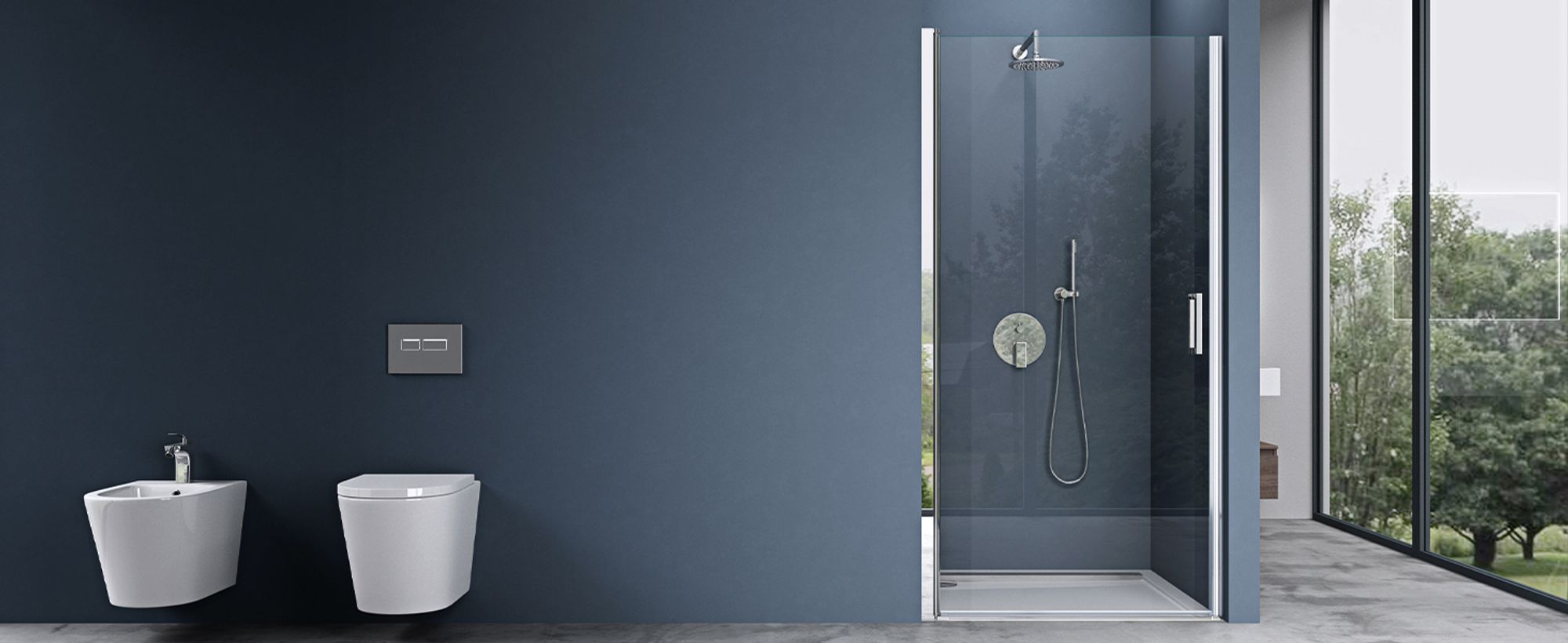 doporro Duschtür Nischentür dusche Duschabtrennung Duschkabine 100x195cm ESG-Sicherheitsglas Duschtür Klarglas Einzeltür mit Hebe- und Senkmechanismus Teramo24K
