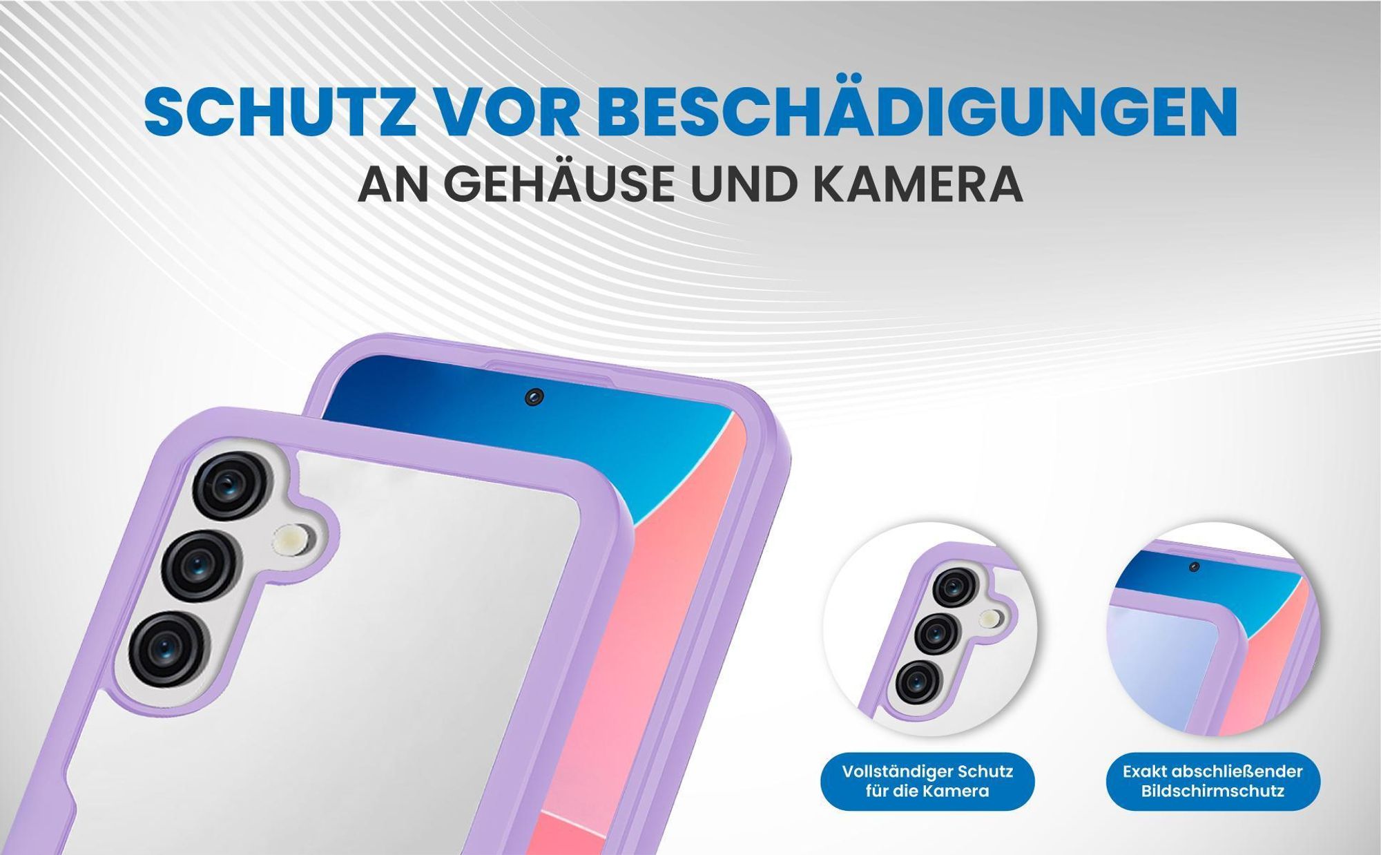 Violette 360 Grad Handyhülle für Samsung Galaxy A37 5G Front und Backcover