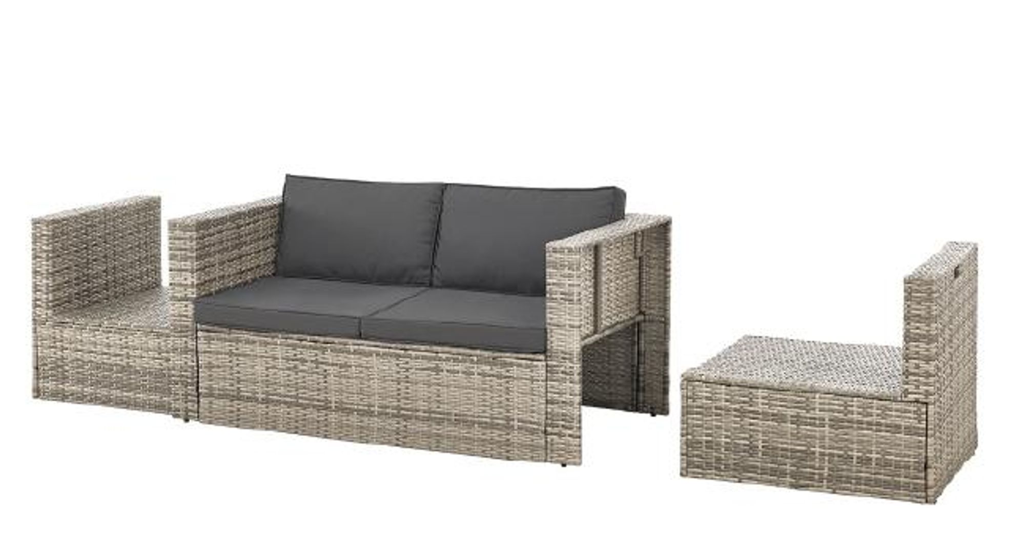 Juskys Polyrattan Gartenmöbel Set Salou - Lounge für 6 Personen, wetterfest - Grau