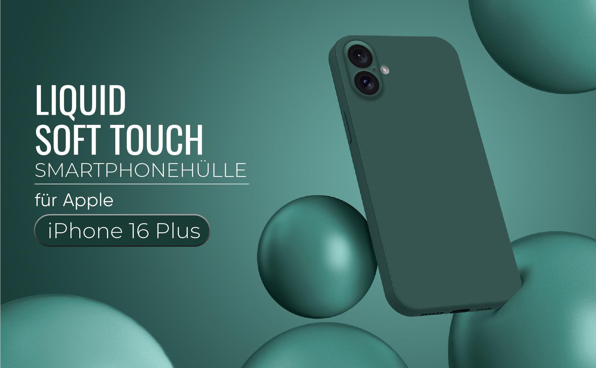 Liquid Soft Touch Smartphone Hülle in Grün für Apple iPhone 16 Plus
