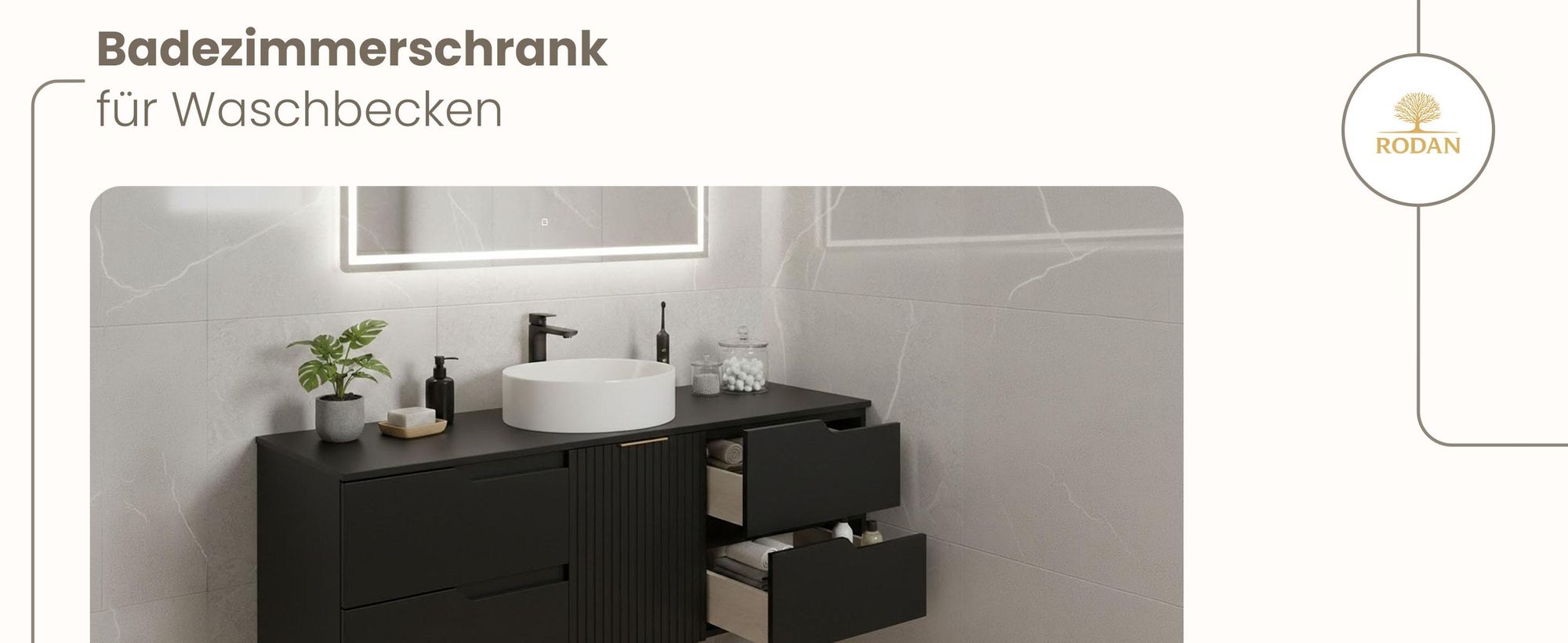RODAN, Badmöbel, Badschrank, Badezimmermöbel, Badezimmer, MODERN, Waschbeckenunterschrank