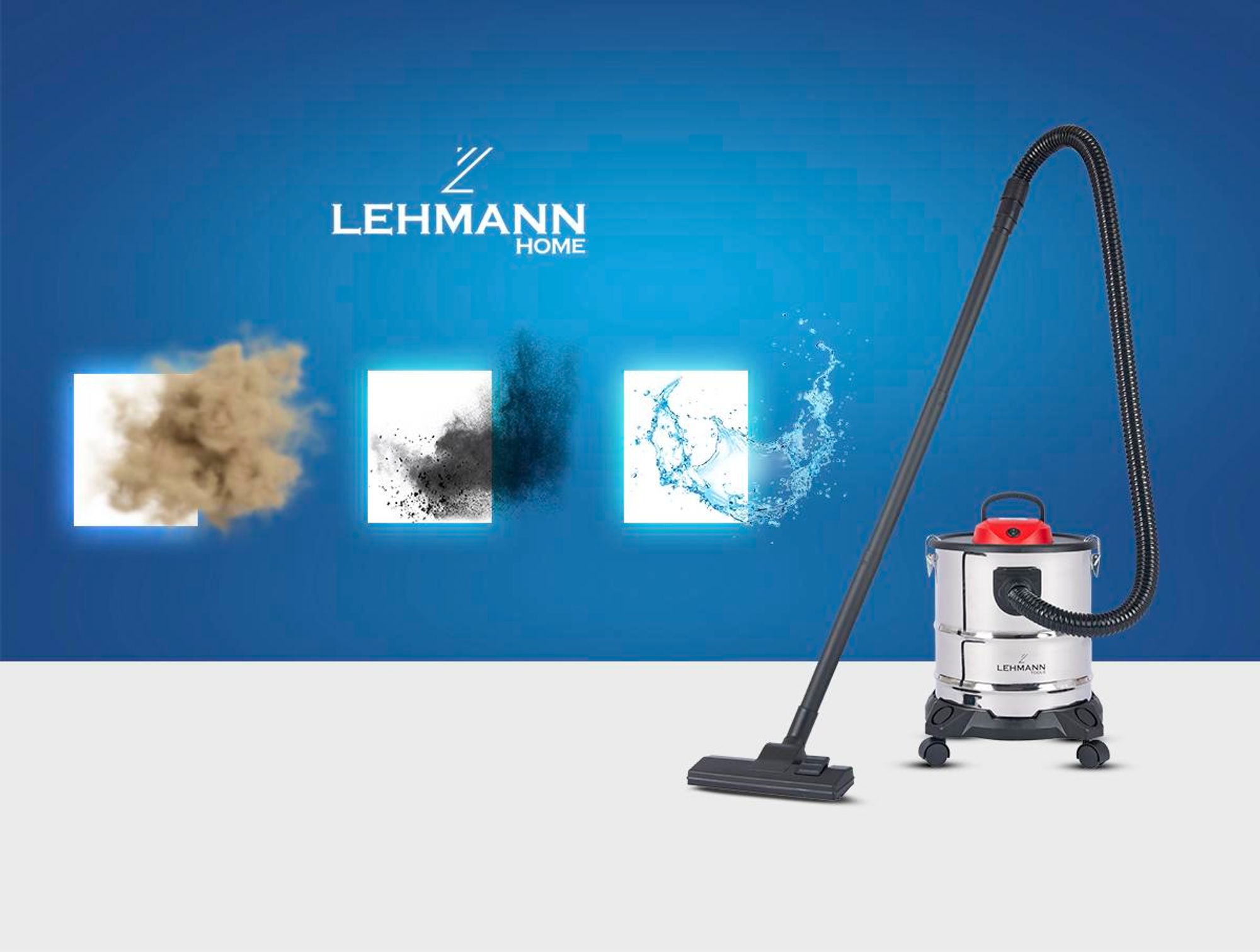 LEHMANN Haddo Aspirateur Industriel 2000W, Aspirateur à Cendres pour Cheminée, Filtre HEPA, Réservoir en Acier Inoxydable 20L, Fonction Soufflerie