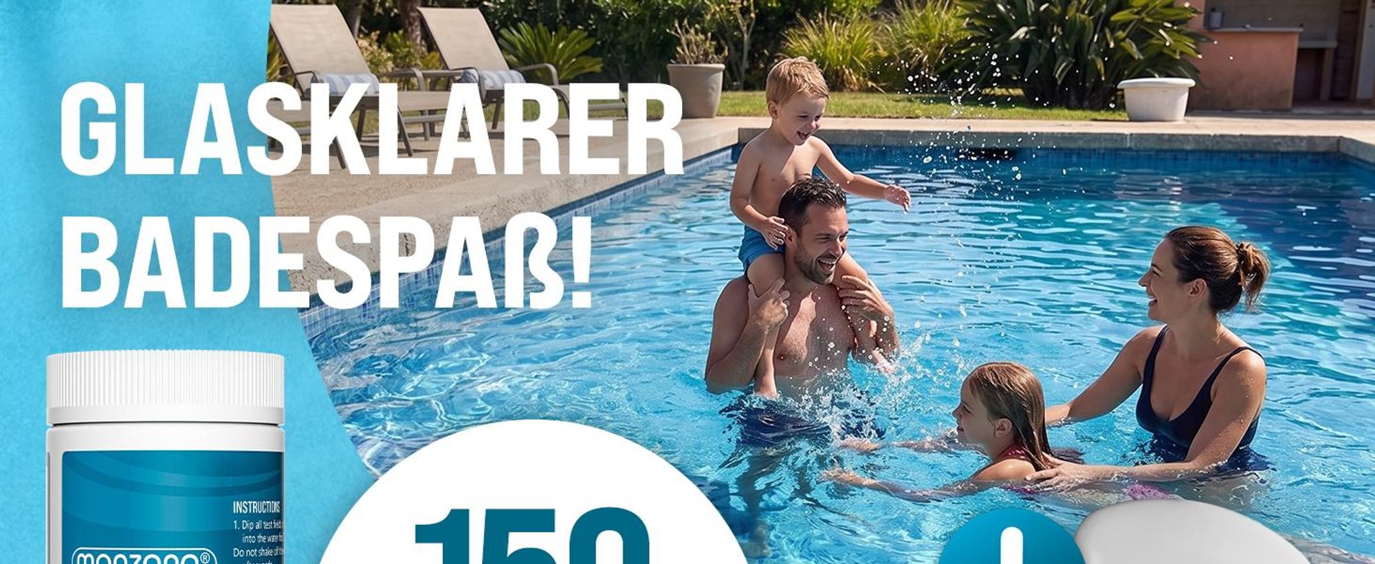 MONZANA Dosierschwimmer Pool für 20-200g Tabletten