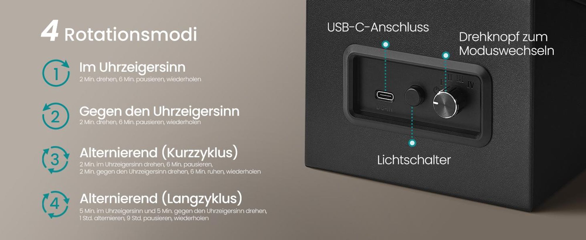 SONGMICS Uhrenbeweger für 2 Uhren, Automatik Uhrenbeweger, Uhrenbox, mit LED-Licht, Schmuckaufbewahrung, abschließbar, 4 Rotationsmodi, schwarz