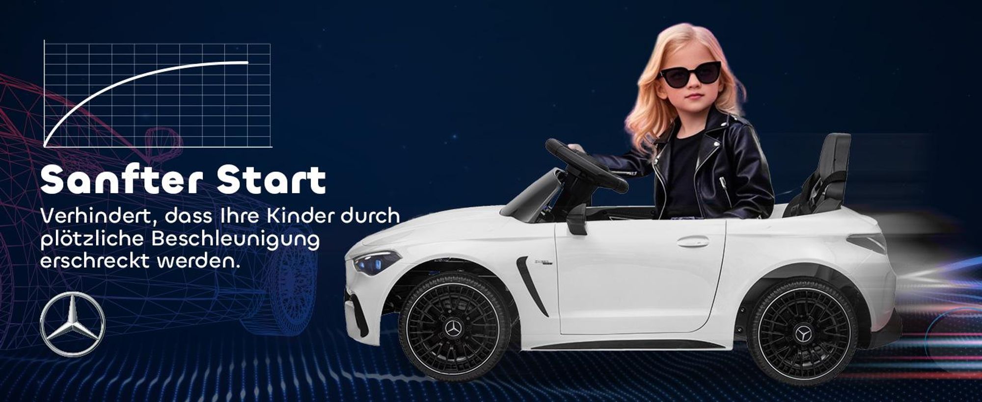 AIYAPLAY Kinder Elektroauto 2x12V Kinderauto mit Musik, MP3, Sanftem Start/Stopp