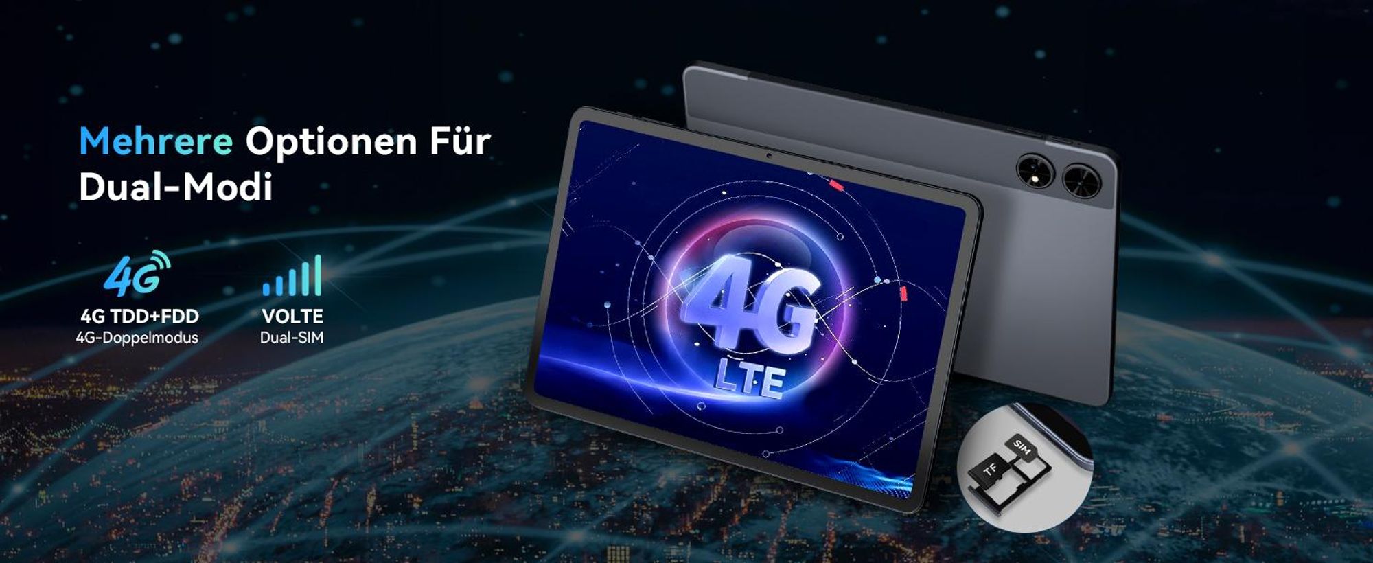 TABWEE T60 Android 16 Tablet, 12,2" 2,5K Display, 48GB RAM+256 GB ROM+ 2 TB TF erweiterbar, Octa-Core, 10.000 mAh und Gemini AI