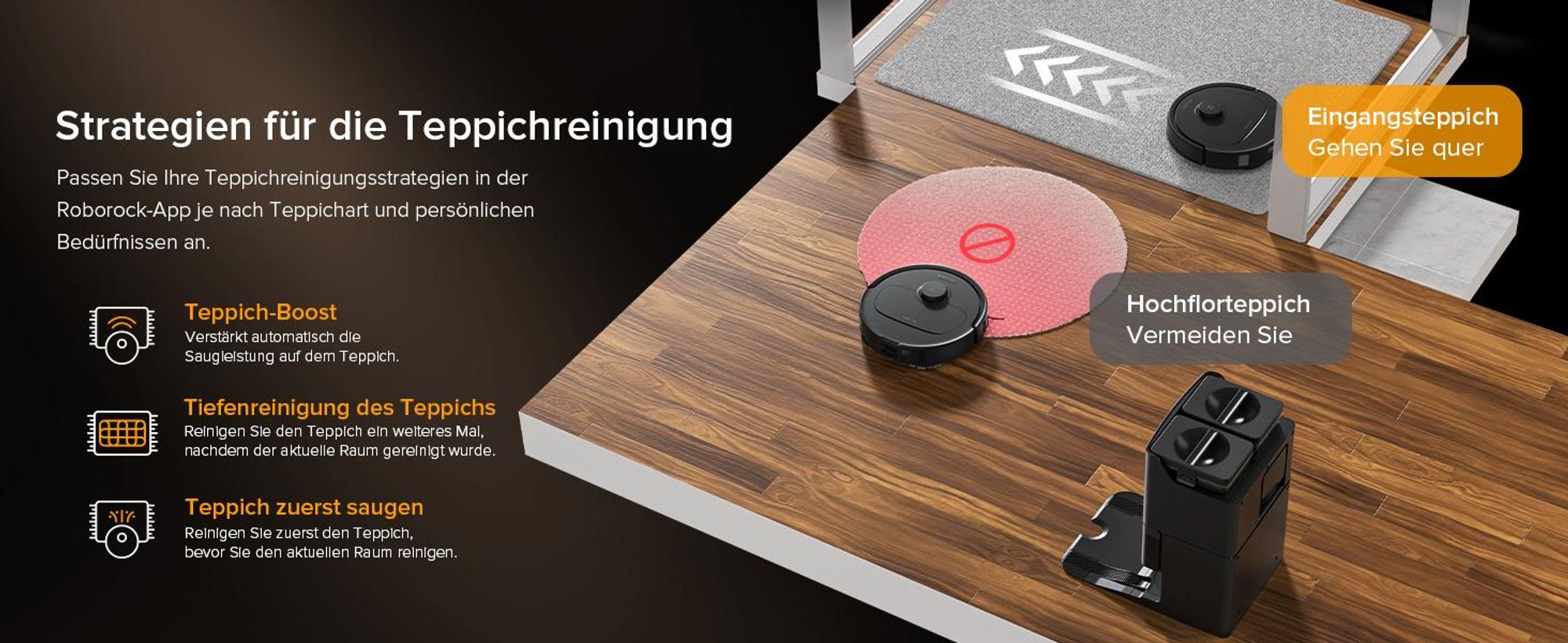 Roborock Qrevo S5V Staubsauger Roboter 12.000 Pa, Zero-Tangle System,Multifunktions-Dock,PreciSense-LiDAR-Navigation,Schwarz