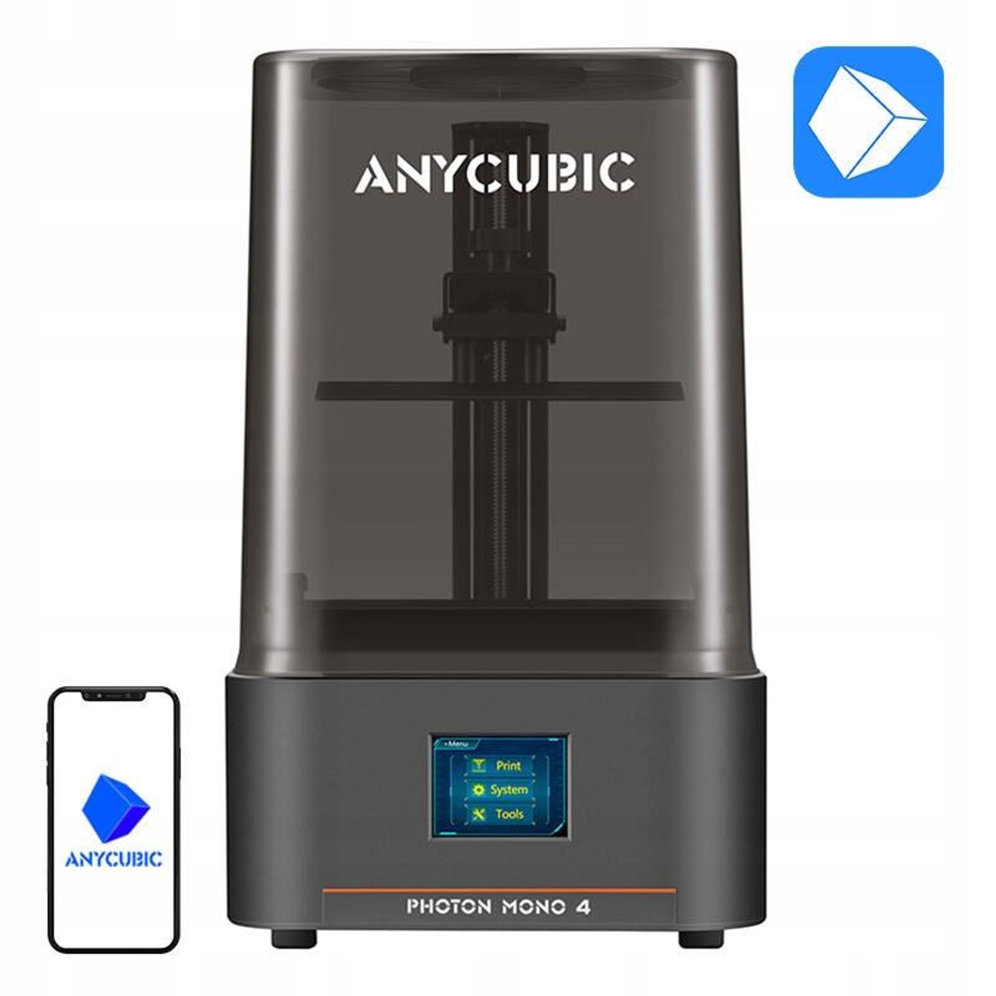 Anycubic Photon Mono 4, Stereolithografie (SLA), WLAN, USB Anschluss, Sichtfenster, 54 W