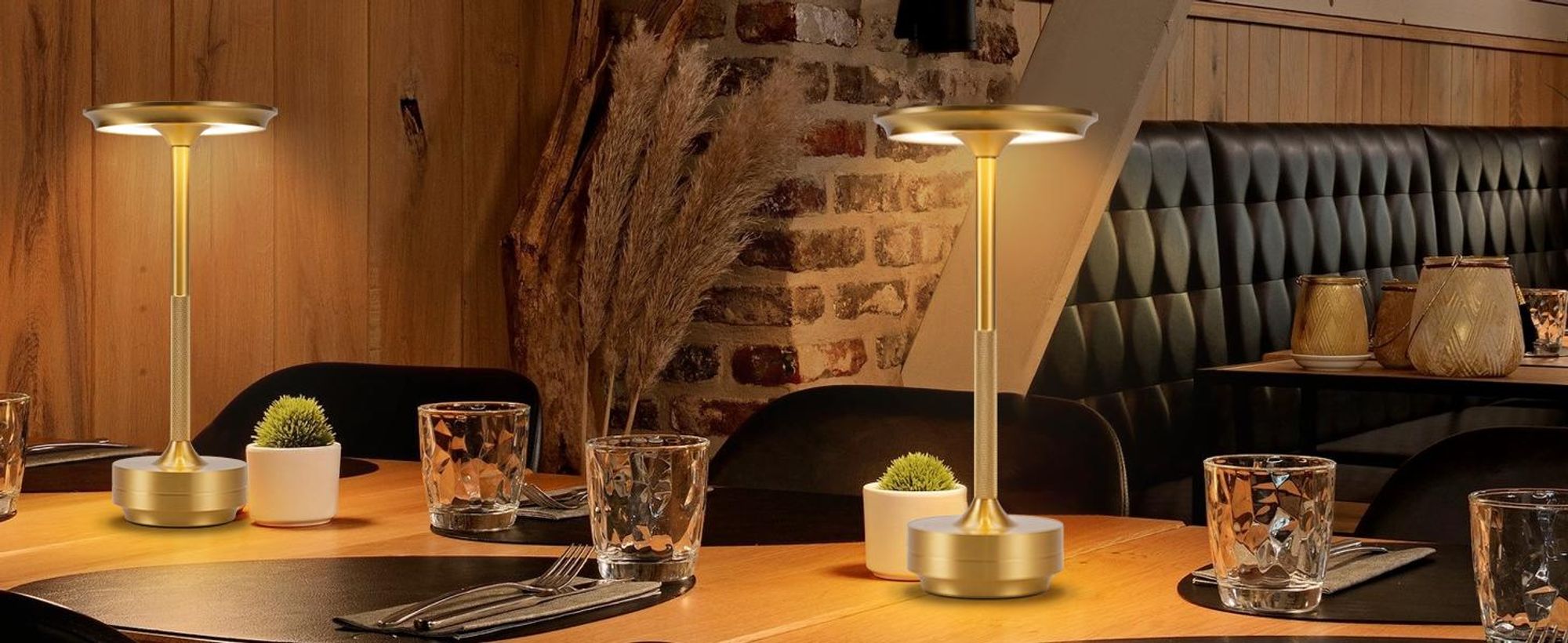 ZMH Nachttischlampe Kabellos Tischlampe Akku - LED Tischleuchte Touch Dimmbar Lampe 2er Set mit USB Aufladbar Batterie Tischlampen Gold für Modern Fensterbank Wohnzimmer Kinderzimmer Schlafzimmer