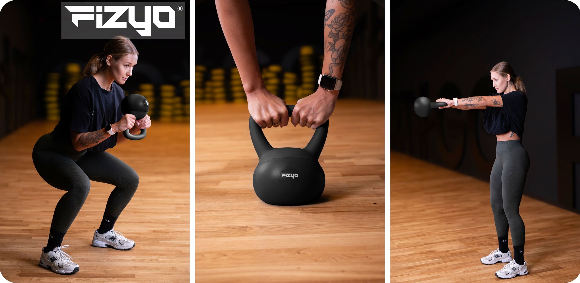 Person trainiert mit dem weichen Kettlebell Hantel FIZYO