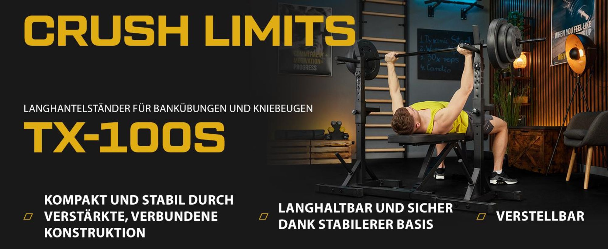 TREX SPORT Hantelständer Squat Rack TX-100S | Langhantelständer mit 12-facher Höhen- & Breitenverstellung | Kniebeugenständer Hantelablage bis 250 kg