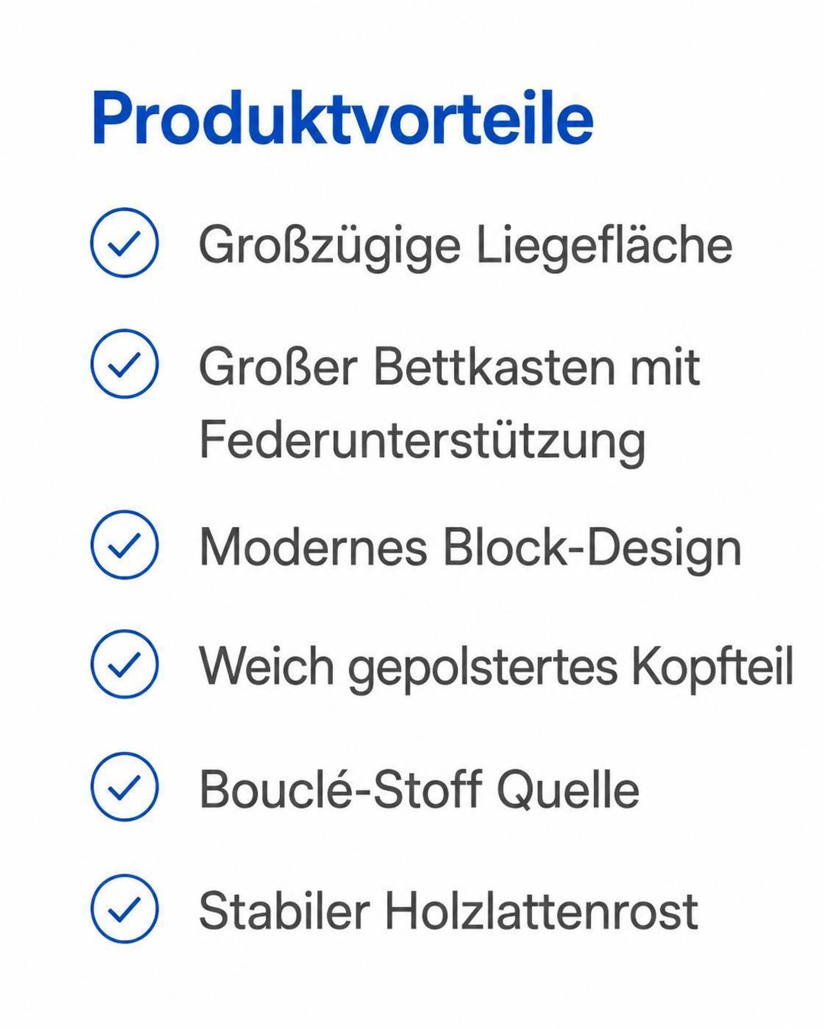 Produktvorteile des Polsterbetts TEDDY mit Bettkasten und Holzlattenrost