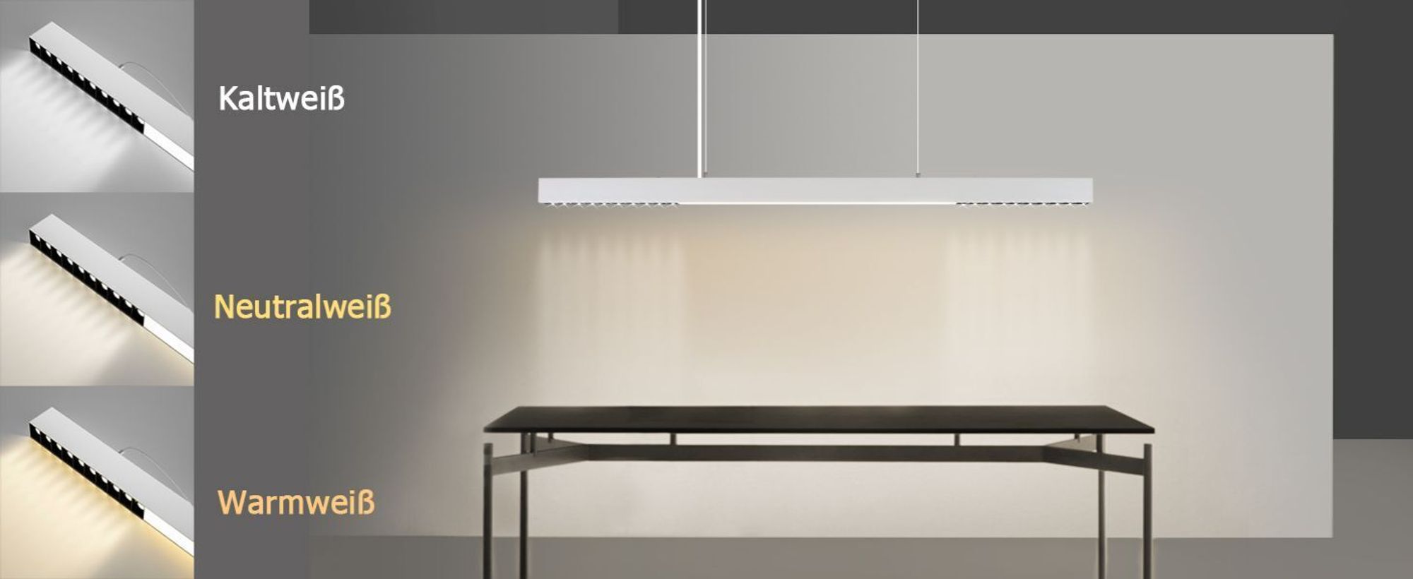 Die Pendelleuchte verfügt über eine einstellbare Lichtstärke.