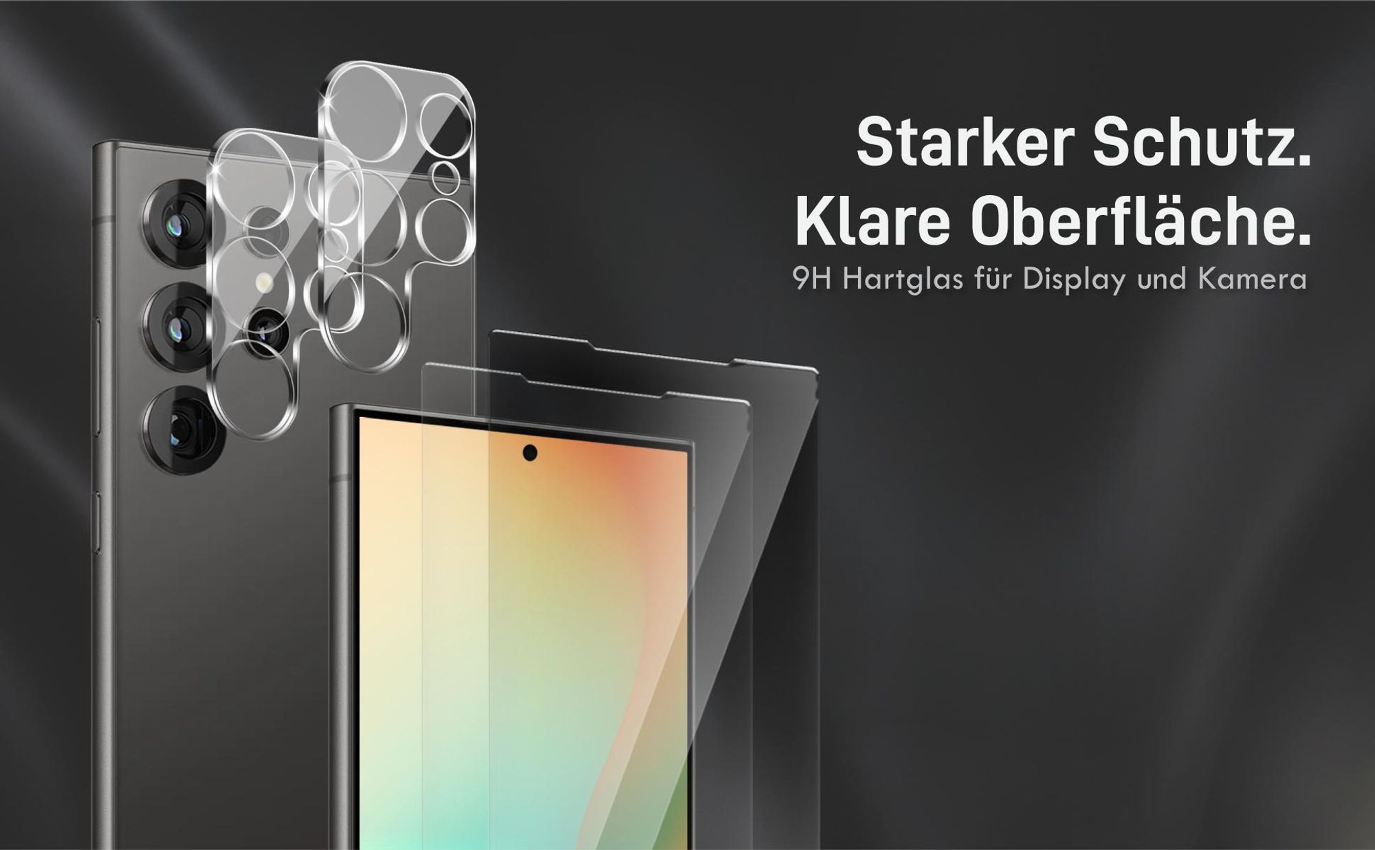 Kamera + Display Glas Set für Samsung Galaxy S25 Ultra kompatibel mit allen gängigen Hüllen