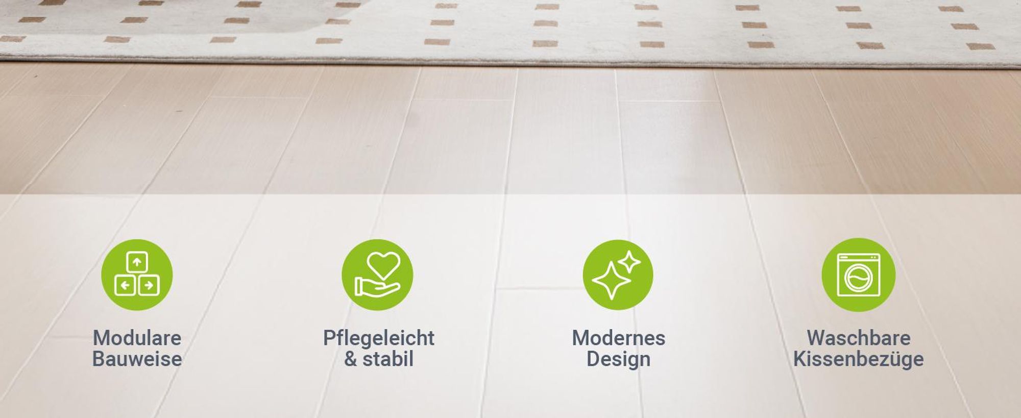 Juskys Sofa Coredo - Hellgrau, moderne Couch aus Cord mit Kissen, Ottomane links