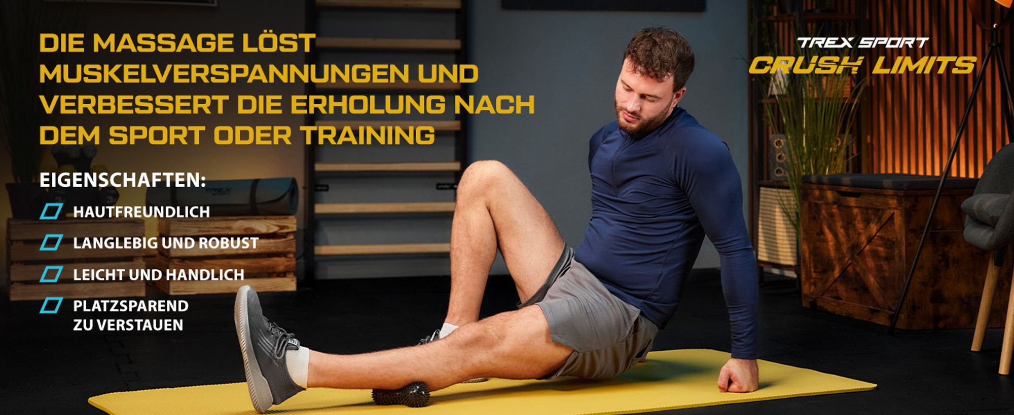 TREX SPORT Massageball Set 3 Stück TX-003MSB | Selbstmassage Igelball & Duoball hart ø 7–9 cm | Noppenball für Muskelentspannung und Ganzkörpermassage