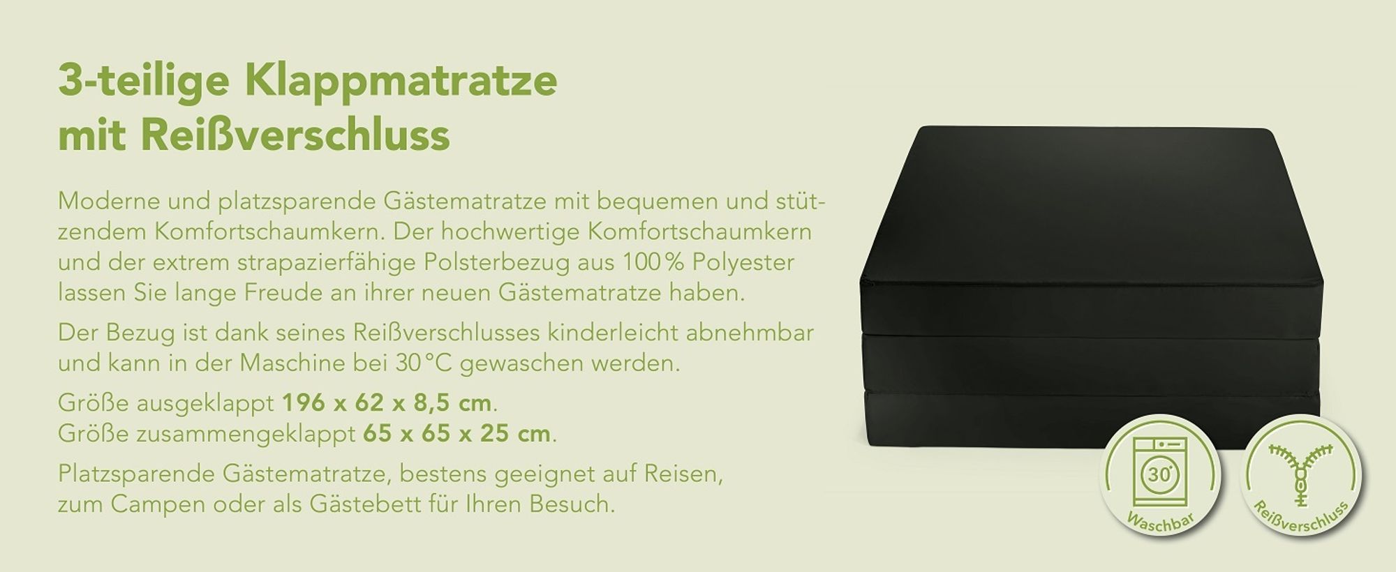 Gästematratze I 60 x 190 cm I 7 cm I DREAMSTAR Easy Night