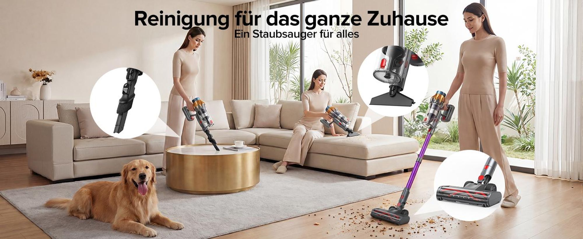 Lubluelu P6 Akku Staubsauger 78kPa Stielstaubsauger Handstaubsauger 50min.Selbststehender 450W Staubsauger Kabellos mit LED Display Anti-Tangle-Bürste