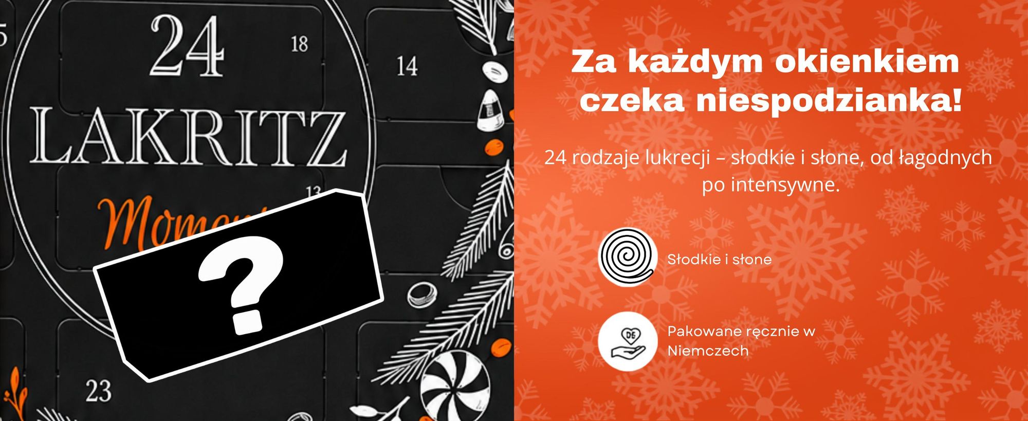 BOXILAND® lukrecja kalendarz adwentowy 2026, słodka & słona, salmiak