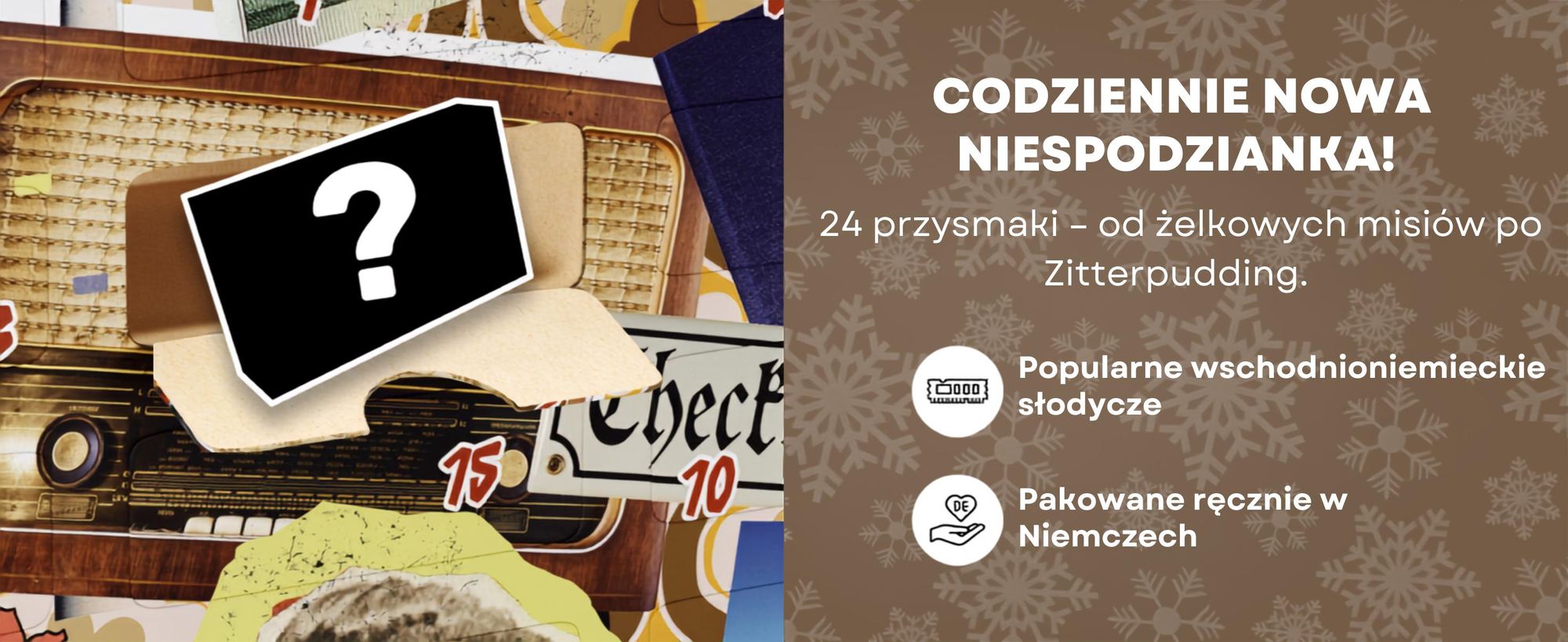 BOXILAND® Ostalgia NRD kalendarz adwentowy 2026, 24 słodycze z NRD, klasyki